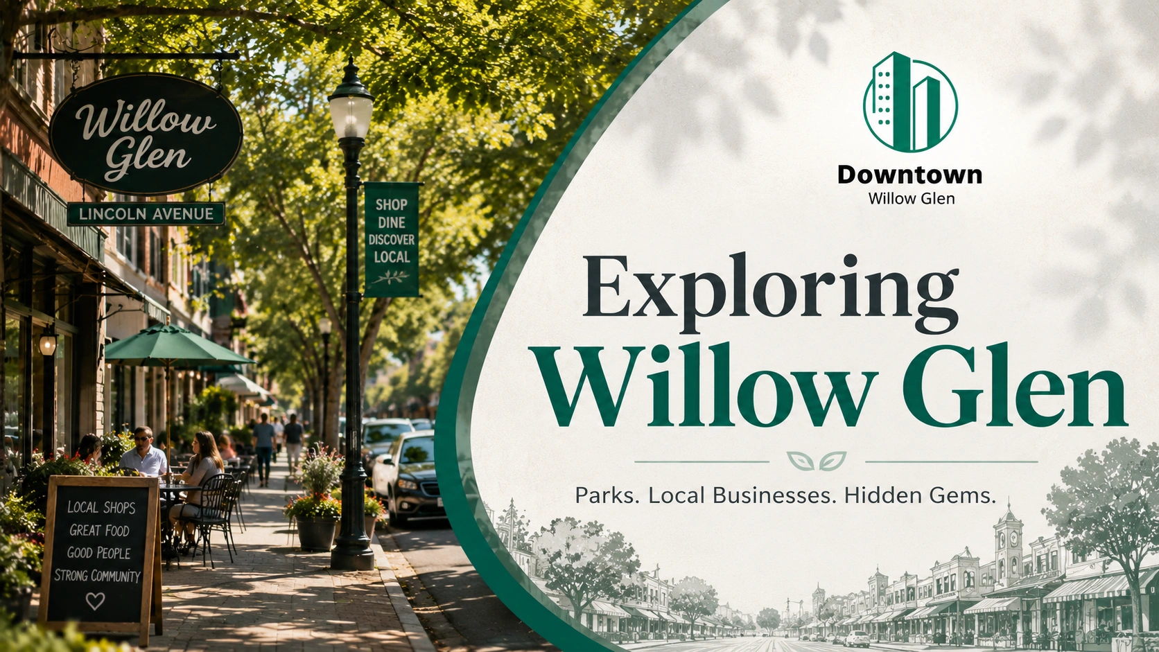 Exploring Willow Glen streetscape scene